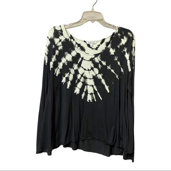 𝅺PATRONS of Peace black rayon top w/tie dye upper portion grunge whimsigoth - Picture 5 of 8